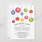 Summer Paper Lantern Jubileum Party Kaart (Voorkant)