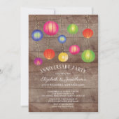 Summer Paper Lantern Jubileum Party Kaart (Voorkant)