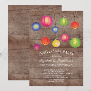 Summer Paper Lantern Jubileum Party Kaart