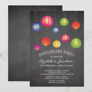 Summer Paper Lantern Jubileum Party Kaart