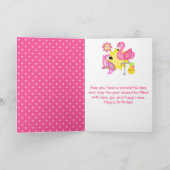 Summer Paradise Flamingo Parrot Birthday Kaart (Binnen)