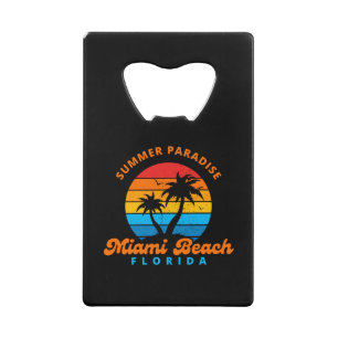 Summer Paradise Miami Beach Florida-Sunset-Palms Creditkaart Flessenopener