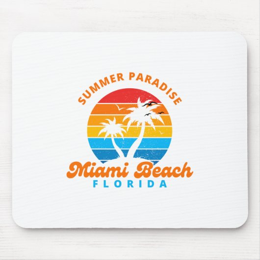 Summer Paradise Miami Beach Florida-Sunset-Palms Muismat (Voorkant)