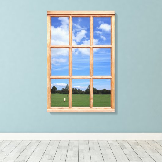 Summer Park 3D Effect Uitzicht Afbeelding Canvas Afdruk (Insitu (Houten vloer))