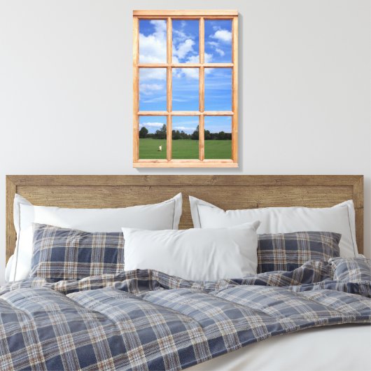 Summer Park 3D Effect Uitzicht Afbeelding Canvas Afdruk (Insitu (Slaapkamer))