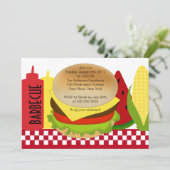 Summer Party Barbecue Uitnodiging BBQ (Staand voorkant)