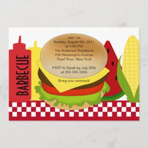 Summer Party Barbecue Uitnodiging BBQ
