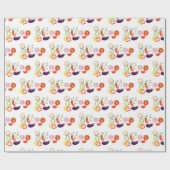 Summer Party BBQ - Verse groenten - naadloos patro Cadeaupapier (Vlak)