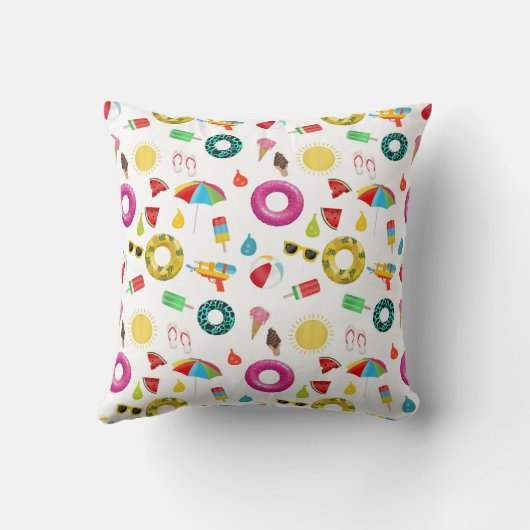 Summer Party Beach Fun Pattern Kussen (Achterkant)
