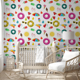Summer Party Beach Pool Fun Pattern Behang