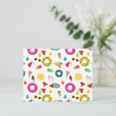 Summer Party Beach Pool Fun Pattern Briefkaart (Staand voorkant)