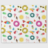 Summer Party Beach Pool Fun Pattern Cadeaupapier (Vlak)