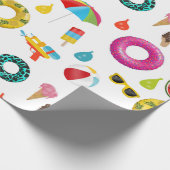 Summer Party Beach Pool Fun Pattern Cadeaupapier (Hoek)