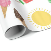 Summer Party Beach Pool Fun Pattern Cadeaupapier (Rol Hoek)