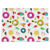 Summer Party Beach Pool Fun Pattern Groot Cadeauzakje (Voorkant)