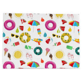 Summer Party Beach Pool Fun Pattern Groot Cadeauzakje (Achterkant)