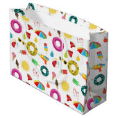 Summer Party Beach Pool Fun Pattern Groot Cadeauzakje (Achterkant Gekanteld)