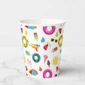 Summer Party Beach Pool Fun Pattern Papieren Bekers (Links)