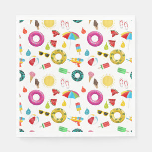 Summer Party Beach Pool Fun Pattern Servet