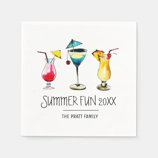 Summer Party Cocktail Drink Servet (Voorkant)
