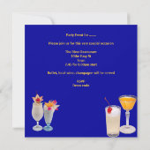 Summer Party Cocktails Drinken Blue Yellow Kaart (Achterkant)