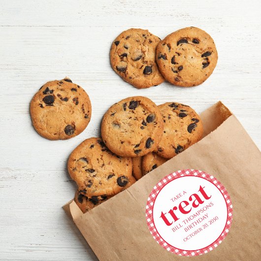 Summer Party Custom Take a Treat Ronde Sticker