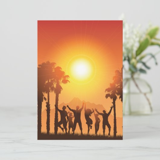 Summer Party Dancing Invitations Kaart (Staand voorkant)