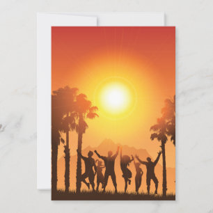 Summer Party Dancing Invitations Kaart