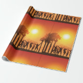 Summer Party Dancing Wrapping Paper Cadeaupapier (Uitgerold)