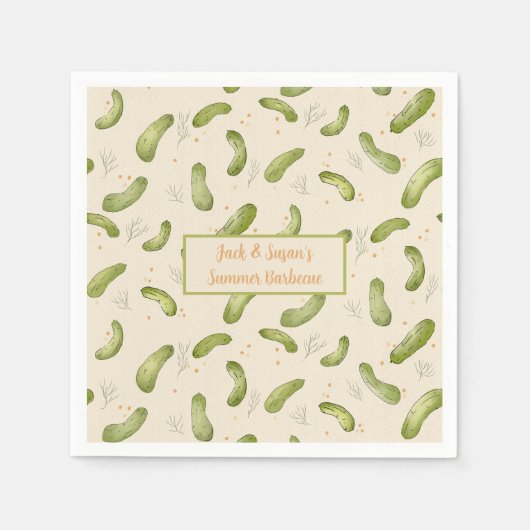 Summer Party Dill Pickle Patroon Papier servet (Voorkant)