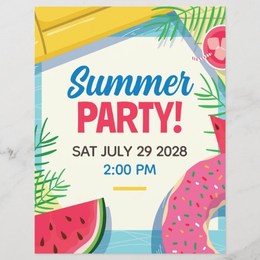 Summer Party Event Flyer Sjabloon (Voorkant)