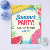 Summer Party Event Flyer Sjabloon (Enkel)