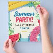 Summer Party Event Flyer Sjabloon (Hand)