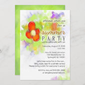 Summer Party - Floral Invitation Kaart (Voorkant / Achterkant)