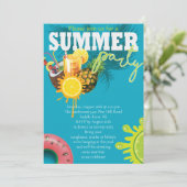 Summer Party Fun Kaart (Staand voorkant)