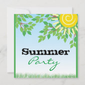 Summer Party, Green Leaves, Yellow Sun Kaart (Achterkant)