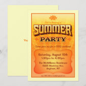 Summer Party Invite - Heldere, warme zonnige kleur Kaart (Voorkant / Achterkant)