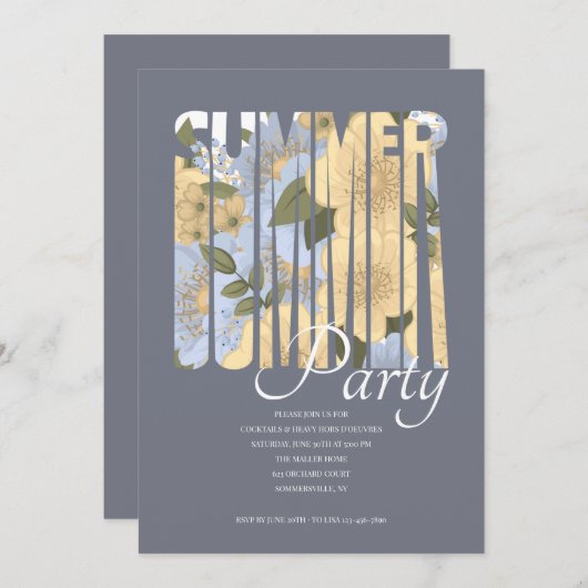 Summer Party Kaart (Voorkant / Achterkant)