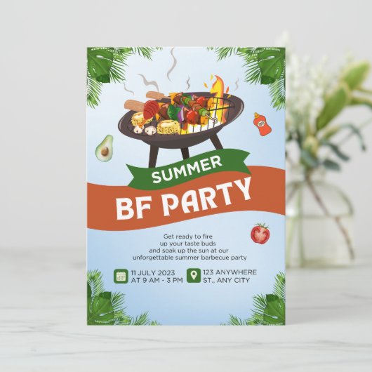 Summer party kaart (Staand voorkant)