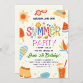 Summer Party Kaart (Voorkant / Achterkant)