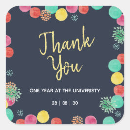 Summer Party Lampions Invitation Square Sticker