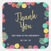 Summer Party Lampions Invitation Square Sticker (Voorkant)