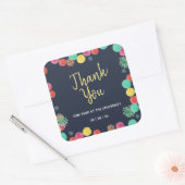 Summer Party Lampions Invitation Square Sticker (Envelop)