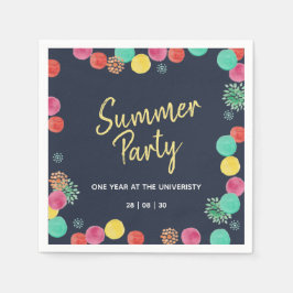 Summer Party Lampions Invitation Square Sticker Servet