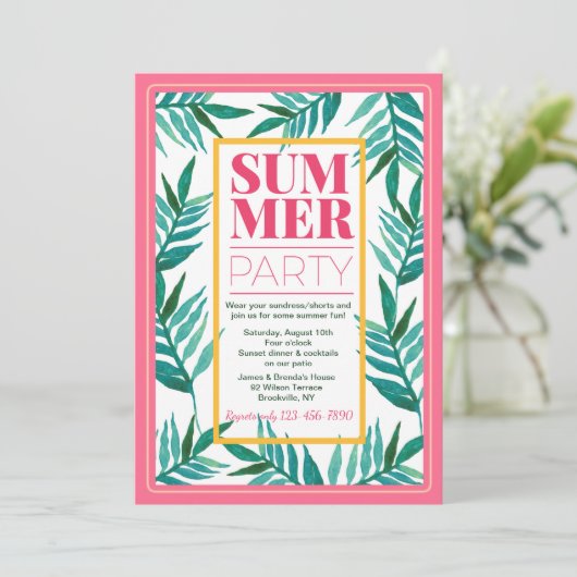 Summer Party Palms Kaart (Staand voorkant)