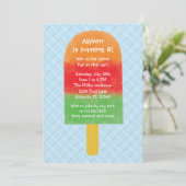 Summer Party Popsicle Birthday Invitation Kaart (Staand voorkant)