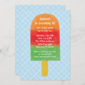 Summer Party Popsicle Birthday Invitation Kaart (Voorkant / Achterkant)