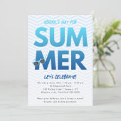 Summer Party, school is blauw Ombre Kaart (Staand voorkant)