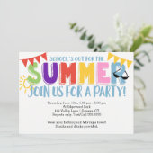 Summer Party, school is uit heldere kleuren Kaart (Staand voorkant)