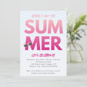 Summer Party, School is uit Pink Ombre Kaart (Staand voorkant)
